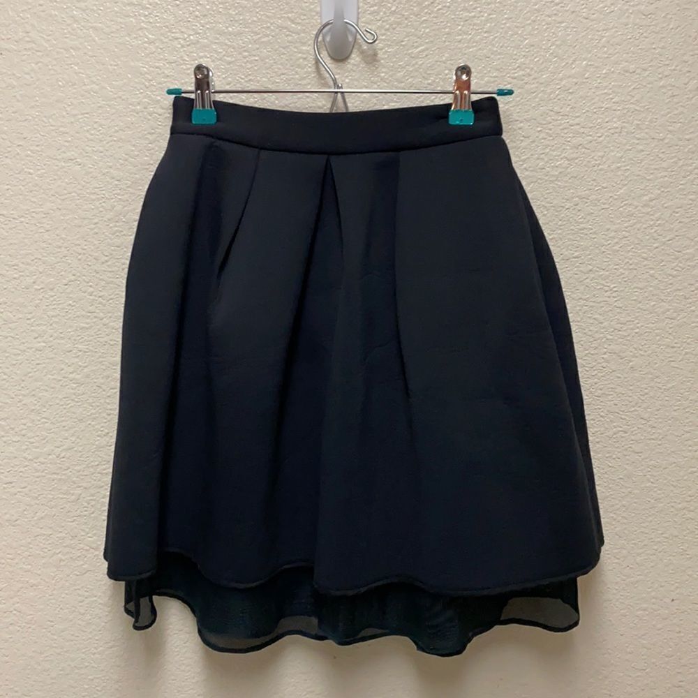 Kaelen Neoprene Pleated A-Line Skirt XS